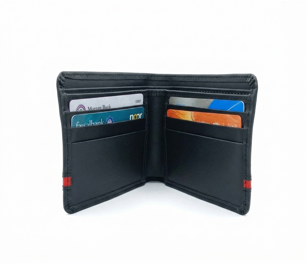 Dito Dotted Red Bifold Wallet (Pure Cow Leather)