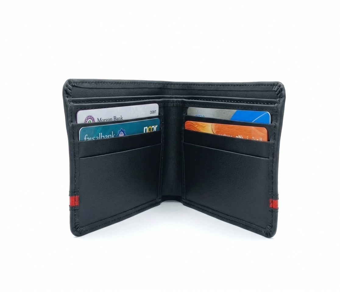 Dito Dotted Red Bifold Wallet (Pure Cow Leather)