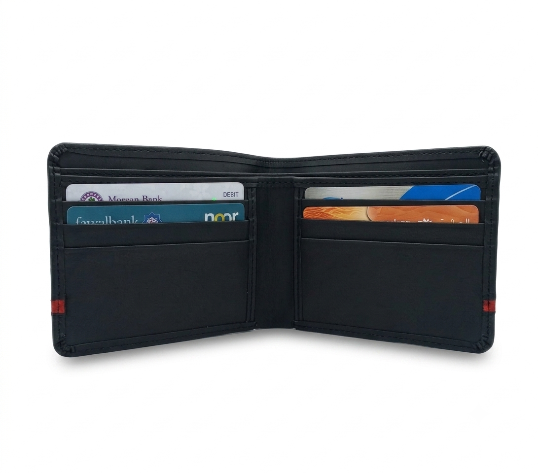 Dito Dotted Red Bifold Wallet (Pure Cow Leather)