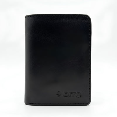 Dito Ultra Black Bifold Wallet (Pure Cow Leather)