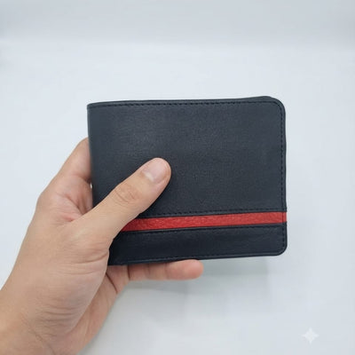 Dito Dotted Red Bifold Wallet (Pure Cow Leather)