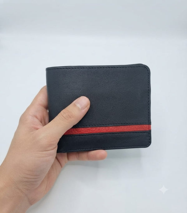Dito Dotted Red Bifold Wallet (Pure Cow Leather)
