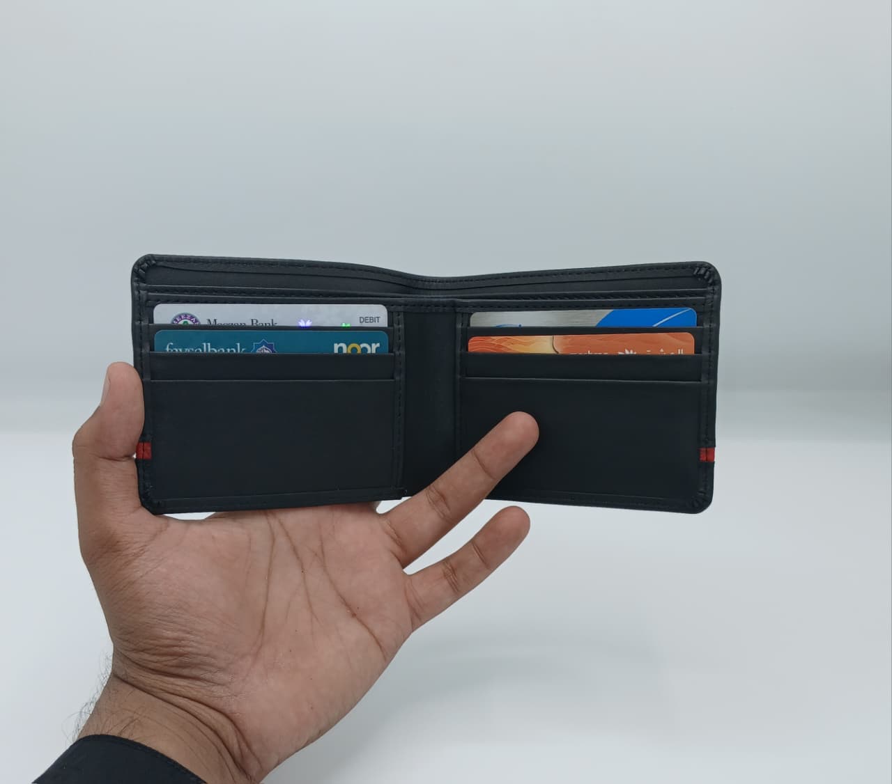 Dito Dotted Red Bifold Wallet (Pure Cow Leather)