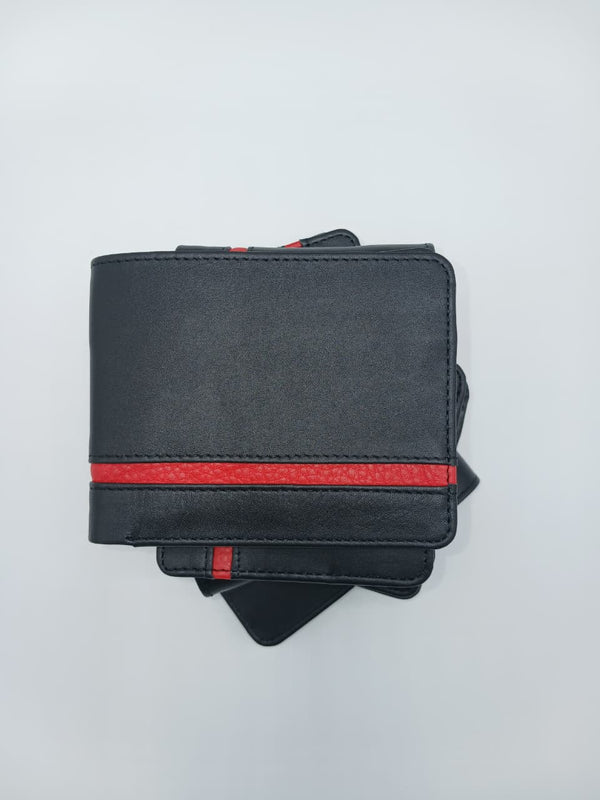 Dito Dotted Red Bifold Wallet (Pure Cow Leather)