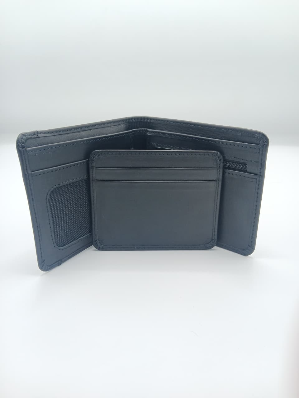Dito Multi Slot Black Bifold Wallet (Pure Cow Leather)