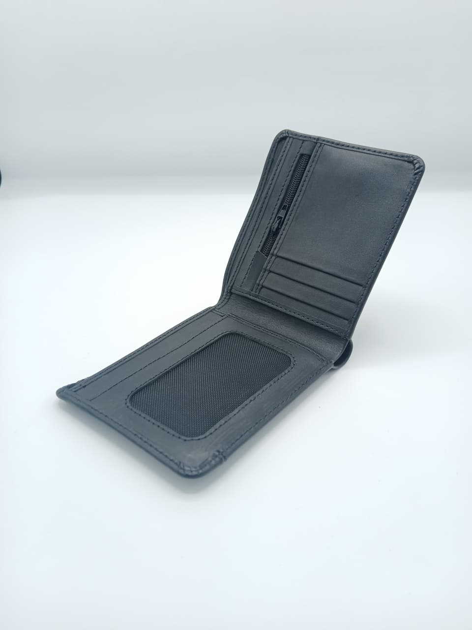 Dito Multi Slot Black Bifold Wallet (Pure Cow Leather)